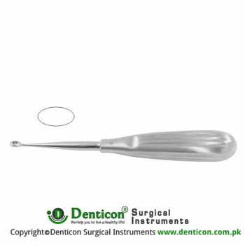 Schede Bone Curette Oval - Fig. 4 Stainless Steel, 17 cm - 6 3/4" Scoop Size 8 mm